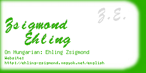 zsigmond ehling business card